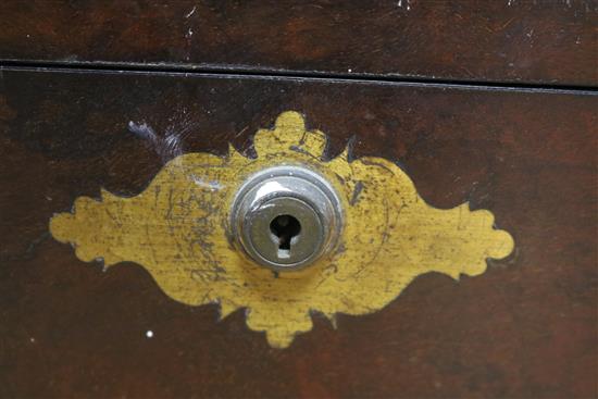 A Victorian brass bound walnut and mahogany writing slope